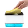 Liquid Soap Dispenser Kitchen Container Box Pump Hand Press Dish Pot Cleaning Sponge Holder Sink Organizer