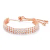 V-479 Sourcing Bracelet Women Simple and Fresh Japanese and Korean Version of 3 Rows of Diamonds Women's Jewelry Q0720