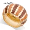 Kaymen New Big Statement Cuff Bangle Fashion Enamel Armband för Wome Girls Multicolor Gorgeous Gold Plated Bangle Smycken Q0720