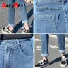 Mama jeans voor vrouwen vintage losse harem hoge taille stretch blauwe denim vrouwen vriend broek femm streetwear 210428