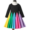 Dziewczynek Księżniczka Sukienka Maluch Dzieci Boże Narodzenie Rainbow Flower Suknie Jesienią Zimowe Odzież Infantil Dzieci Odzież Q0716