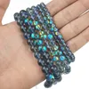 Inne labradorite granatowy naturalny błękit Shimmerstone 6/8/10 mm okrągłe dystanse luźne koraliki do biżuterii Bracelets DIY Akcesoria RITA22