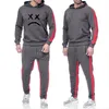 Męskie bluzy bluzy 2021 2-częściowy sportswear alfabet bluza z kapturem + spodnie sweter garnitur ropa hombre casual m.in.