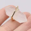 Reiki Healing Pendulum Hexagon Prism Crystal Natural Stone Charms Bullet Quartz Ciondolo per donna Uomo Collana DIY Finding Jewelry Craft