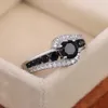 Specialinterest Black Stone Women Wedding Ring Dazzling Crystal Zircon Delicate Gift Top Quality Female SMYELDY7763740