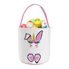 Wholesale Easter Bunny Bucket Festive Crooked Ears Rabbit Basket Easters Eggs Storage Bag Kids Candy Gift Tote Bags Home Festival Decoration