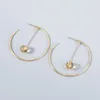 Hoop & Huggie Fashion Gold Earrings For Women Accessori Trendy Korean Round Unusual Long Chain Dangle Cute Crystal Beads Vintage