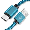 2m 6ft telefon USB C-kablar Nylonkabel USB-typ C Datakabel 2A Snabb Laddare för Samsung Galaxy A71 A80 A40 A20 Tab A8 A10.1 HTC 10 U11 Life