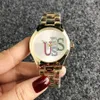 Relógio de pulso de quartzo de marca para mulheres senhora menina com estilo colorido estilo metal aço relógios gs15
