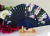 100 adet Klasik Çin Düğün Favor Çiçek Ipek Kumaş Kiraz Çiçeği Kelebek Gelin Duş Hediye Bez Katlanır El Fan
