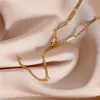 Europäischer Retro-Trend Personalisierte ausgehöhlte 18 Karat vergoldete Halskette Schmuck Mode Temperament Frauen Casual und vielseitig Winter Pullover Kette Zubehör