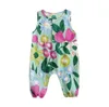 Baby kläder sommar blommig jumpsuits ärmlös nyfödd tjej rompers bomull casual barn leker boutique barn kläder 4 färger
