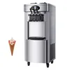 Commercial Soft Ice Cream Maker Machine Acier Inoxydable Vertical Double Compresseur Sundae Vending 2200W