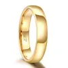 Tigrade Wolfram Ring Paar für Männer Frauen Klassische Hochzeit Verlobungsband Goldfarbe 4 mm 6 mm Spezielle Gravur Name, 211217
