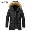 Men Outwear Jackets Winter Thick Warm Male Muti Color Patchwork Hooded Stand Collar Coat Pockets Casual 7XL 211126