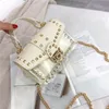 HBP Piccola trasparente Designer di marca Donna 2021 Borsa a tracolla di nuova moda Catene Borsa a tracolla Rivetti femminili Borsa quadrata trasparente in PU