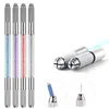 Manual Double Crystal Acrylic Tattoo Pen Microblading Permanent Makeup Eyebrow Tools 2 Usage For Flat or Round Needles free DHL