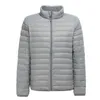 Herren Leichte, wasserabweisende, verstaubare Pufferjacke Ankünfte Herbst Winter Männliche Mode Stehkragen Daunenmäntel 210914