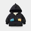 Winter Parkas Kids Cotton Jackets For Girls Warm Thick Velvet Coats Children's Down Coat Baby Cartoon Outerwear Boys Overcoat 211222