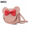 Monsisy menina moeda bolsa bolsa crianças carteira pequena moeda caixa saco cute mouse bow miúdo miúdo dinheiro bolsa de ombro bolsa 211025