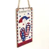 Hanging Plaque Banner Independence Day Party Supplies Hang Sign Square Board 4th Of July Home Decoration Craft Ornament RRD6771