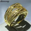 Bröllopsringar Choucong 2021 Cross Ring 10kt Yellow Gold Filled Engagement Band för Women Pave Setting 5A Zircon CZ Jewelry Gift1473234