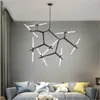 Nordic Herringbone LED Metall Kronleuchter Lampe Schwarz Golden G4 Deckenpendelleuchte für Esszimmer Wohnzimmer Schlafzimmer