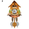 Drewniany Cucko Zegar ścienny Ptak Czas Bell Huśtawka Alarm Watch Home Art Decor Nordic Retro Living Clock 211110