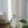 Rideaux rideaux de luxe traitements de fenêtre coton lin haute qualité géométrique étincelle Voile salon maison-textile