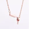 Pendant Necklaces Temperament Love Heart Red Wine Bottle Cup Necklace Jewelry Accessories