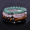 8MM Healing Stone Strand Bracciale Pietra preziosa naturale Stretch Beads Bar Rettangolo Chakra Crystal Energy Charm Bracciali Gioielli fatti a mano per le donne