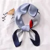 Scarves 2021 Silk Scarf Luxury Square Shawl Women Foulard Office Neck Bag Skinny For Ladies Handkerchief Patchwork Summer