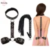 エロティックセックスおもちゃ首の首輪手錠の鞭カップルのための女性と大人のセクシーなゲームBDSMボンデージ拘束ロープエキゾチックアクセサリー9271385