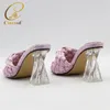 Latest Design 2021 Women Shoes Wedding For Bride Nigerian Party Decorated With Rhinestone Elegant PumpS Dress