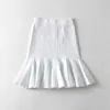 Za Taille Haute Sac Hanche Demi-longueur Tricoté Jupe A-ligne Parapluie Femmes Sexy Wrap Mini Fishtail 210602