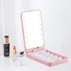 Portable LED Eyelash Storage Boxes With Mirror False Eyelash Holder Case Organizer Box Makeup Tool