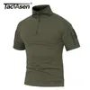 TACVASEN Hommes T-shirts d'été Airsoft Army Tactique T-shirt à manches courtes Camouflage militaire Coton Tee-shirts Vêtements de paintball 210726