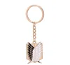 Attack On Titan Keychain Wings of Liberty Freedom Scouting Legion Eren Keyring Key Holder Chain Ring New Anime Jewelry GC766