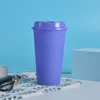 NEW16 OZ Färgbyte koppar återanvändbar tumbler med lock för varmt vatten Kaffe drick RRD12344