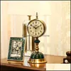 Desk & Table Clocks Home Decor Garden Luxury Vintage Clock Creative Nordic Metal Living Room Mute Art Digital Reloj Mesa Decor Da60Zz Drop D