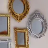 Mirrors Home Mini Classical Mirror Gold And Silver Round Carved Accessories Miniature Life Scene Model Decorative