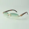 Direct sales medium diamond sunglasses 3524026 with peacock natural wood temples designer glasses, size: 56-18-135 mm
