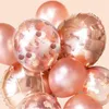 Decoração de festa 30 pçs / set rosa balão de ouro confetti conjunto aniversário aniversário presente de casamento para os hóspedes