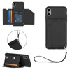 Étuis de portefeuille en cuir pour la peau pour iPhone 11 12 Pro Max XS XR 7 8 Plus Slots Credit Card Suis housse