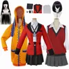 Anime KikaGurui Yumeko Jabami Twin Uniform Cosplay Kostiumy Halloween Dziewczyny Ubrania Kobiety Garnitury Y0913