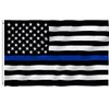 90 * 150cmブルーエンアメリカ警察の国旗3×5フィートの薄い青い線アメリカの国旗ブラック、白と青のアメリカの旗の真鍮