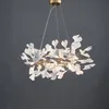 الشمال السيراميك Ginkgo Petal Staircase Chandelier El Lobby Villa Corridor Art Restaurant Restaurant Lamps Pendant Lamps