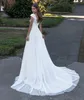 Robe de mariée bohème, col en v, manches cape, ligne A, robes de mariée simples, élégantes, grande taille, 2021