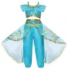 Meisjes Jasmijn Dress Up Arabische Prinses Kostuum Kids Jasmine Cosplay Verjaardagsfeestje Kostuum Meisje Zomer Jurk 3-10 jaar G1129