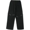 IEFB Spring Summer Handsome Designniche Pants Men's Streetwear Black Fold Front Trousers Lace Up Bottoms 9Y5464 210524